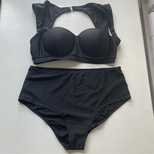 Shein black 3 piece swim set